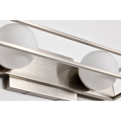 Main product image of Jenkins 16 Inch 2 Light LED Vanity Brushed Nickel w/ Frosted Glass