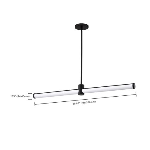 Main product image of Bowman 36 Inch LED Island Pendant Matte Black Acrylic Lens
