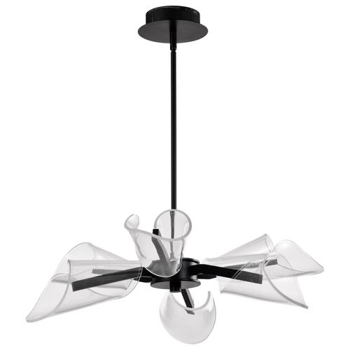 Main product image of Sedona 28 Inch 6 Light LED Chandelier Matte Black Silk Screened Acrylic Lens