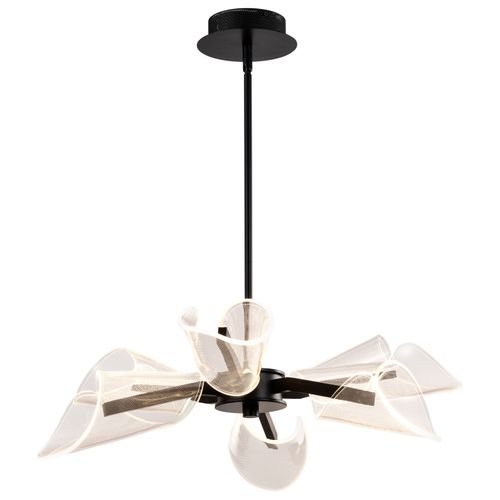 Main product image of Sedona 28 Inch 6 Light LED Chandelier Matte Black Silk Screened Acrylic Lens