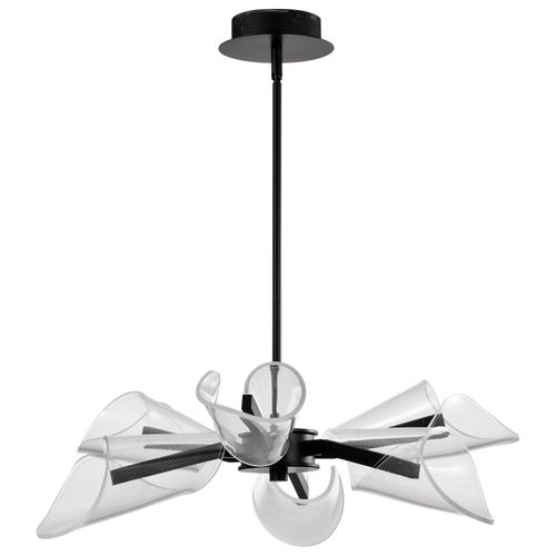 Main product image of Sedona 28 Inch 6 Light LED Chandelier Matte Black Silk Screened Acrylic Lens