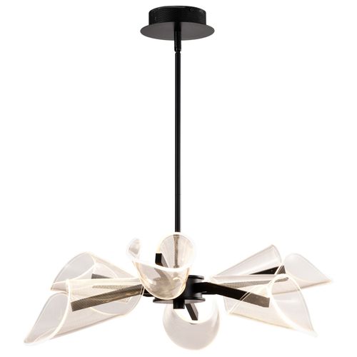 Main product image of Sedona 28 Inch 6 Light LED Chandelier Matte Black Silk Screened Acrylic Lens