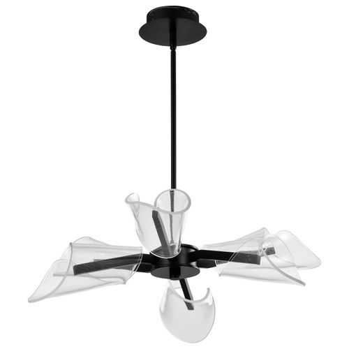 Main product image of Sedona 28 Inch 6 Light LED Chandelier Matte Black Silk Screened Acrylic Lens