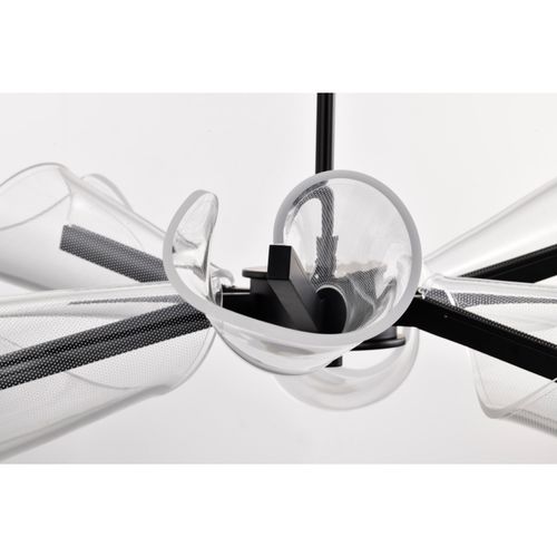 Main product image of Sedona 28 Inch 6 Light LED Chandelier Matte Black Silk Screened Acrylic Lens