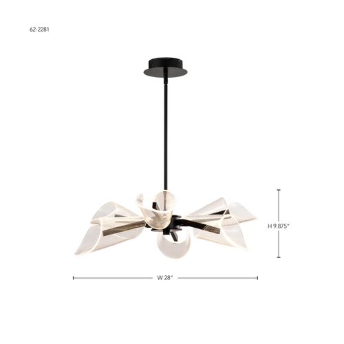 Main product image of Sedona 28 Inch 6 Light LED Chandelier Matte Black Silk Screened Acrylic Lens