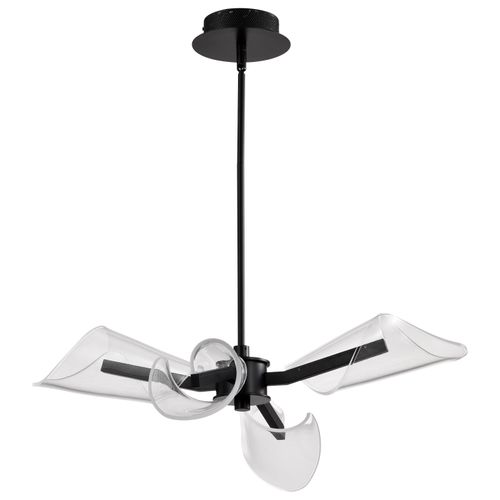 Main product image of Sedona 27 Inch 4 Light LED Chandelier Matte Black Silk Screened Acrylic Lens