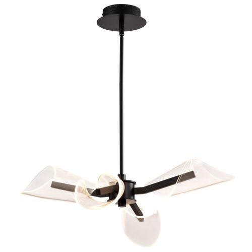 Main product image of Sedona 27 Inch 4 Light LED Chandelier Matte Black Silk Screened Acrylic Lens