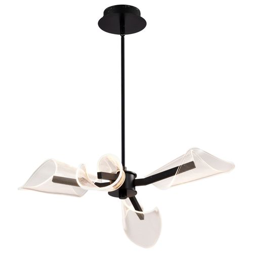 Main product image of Sedona 27 Inch 4 Light LED Chandelier Matte Black Silk Screened Acrylic Lens