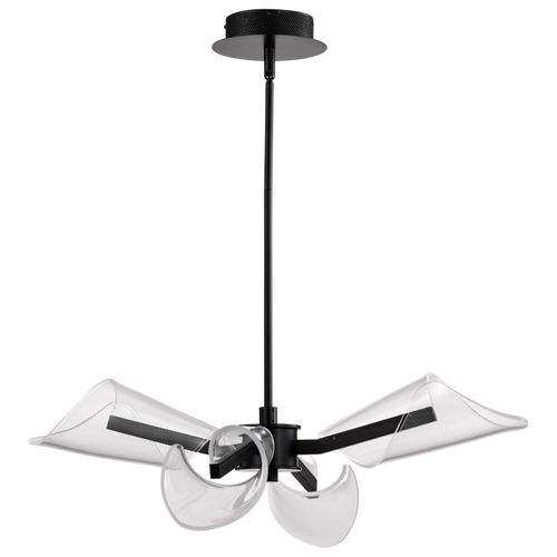 Main product image of Sedona 27 Inch 4 Light LED Chandelier Matte Black Silk Screened Acrylic Lens
