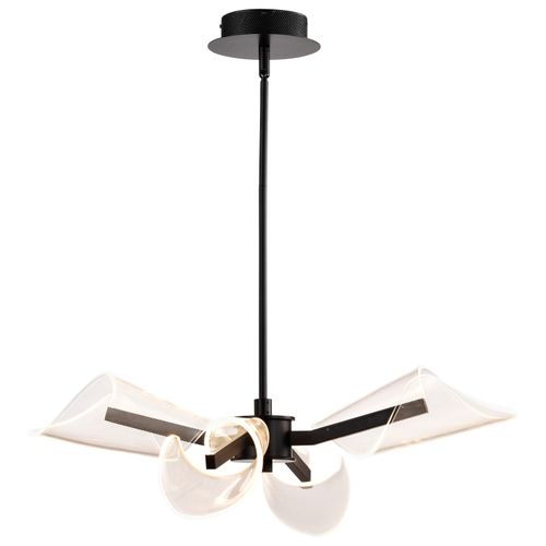 Main product image of Sedona 27 Inch 4 Light LED Chandelier Matte Black Silk Screened Acrylic Lens