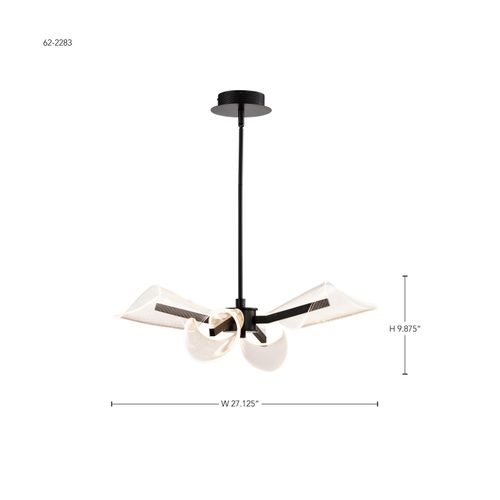 Main product image of Sedona 27 Inch 4 Light LED Chandelier Matte Black Silk Screened Acrylic Lens