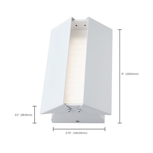 Main product image of Peak, LED Wall Sconce, CCT Selectable, Matte White Finish