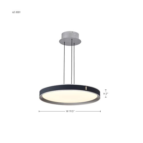 Main product image of Bandon 20 Inch LED Pendant Gray w/ Blue Wrap Acrylic Lens