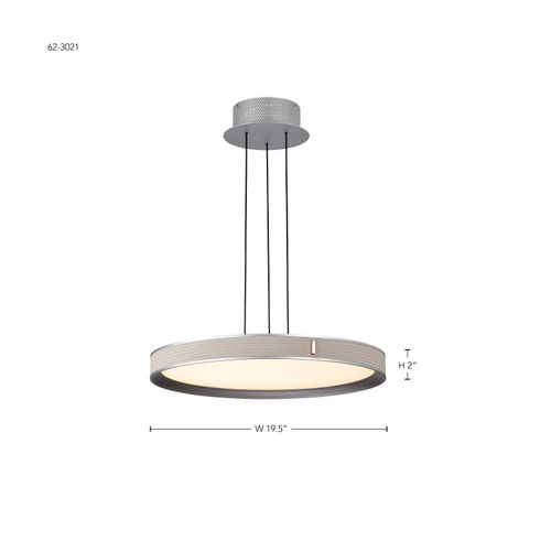 Main product image of Bandon 20 Inch LED Pendant Gray w/ Off White Wrap Acrylic Lens