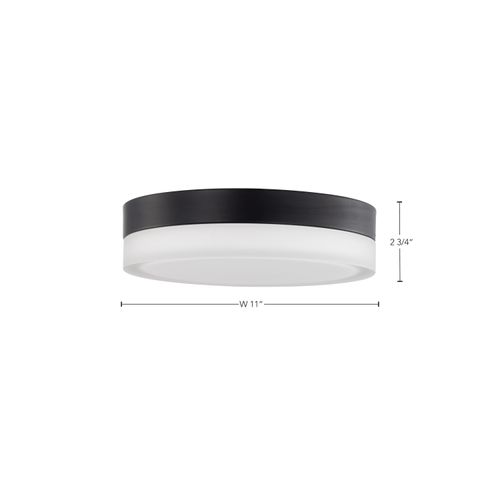 Main product image of Pi 11" Flush Mount LED Fixture Black Finish w/ Etched Glass