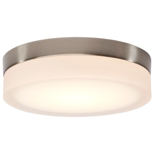 Main product image of Pi 9 Inch LED Flush Mount Brushed Nickel Finish Frosted Etched Glass CCT Selectable 120 Volts