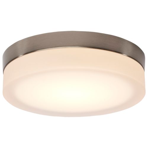 Main product image of Pi 9 Inch LED Flush Mount Brushed Nickel Finish Frosted Etched Glass CCT Selectable 120 Volts