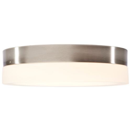 Main product image of Pi 11 Inch LED Flush Mount Brushed Nickel Finish Frosted Etched Glass CCT Selectable 120 Volts