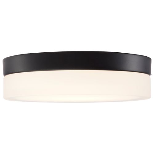 Main product image of Pi 9 Inch LED Flush Mount Black Finish Frosted Etched Glass CCT Selectable 120 Volts