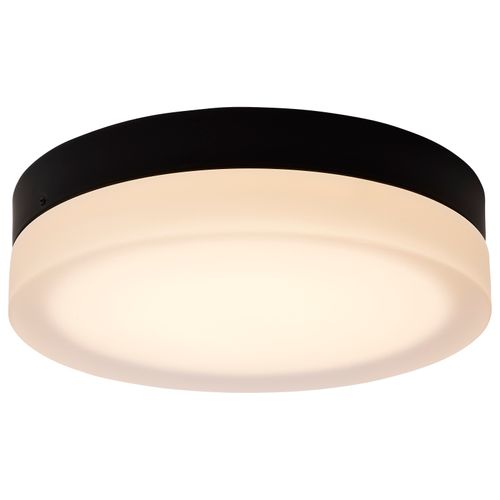 Main product image of Pi 11 Inch LED Flush Mount Black Finish Frosted Etched Glass CCT Selectable 120 Volts