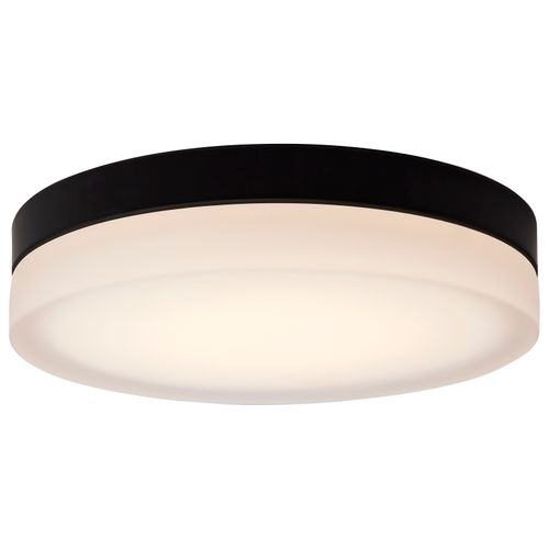 Main product image of Pi 14 Inch LED Flush Mount Black Finish Frosted Etched Glass CCT Selectable 120 Volts