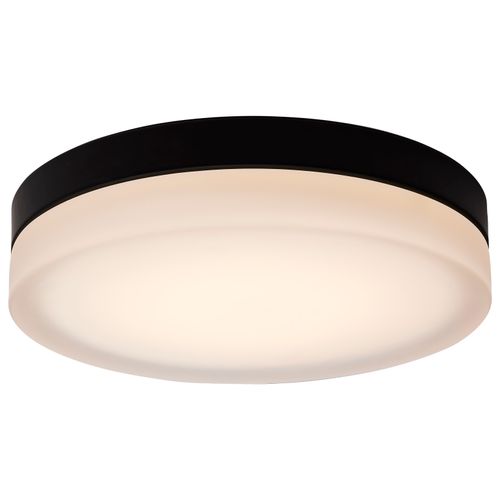 Main product image of Pi 14 Inch LED Flush Mount Black Finish Frosted Etched Glass CCT Selectable 120 Volts