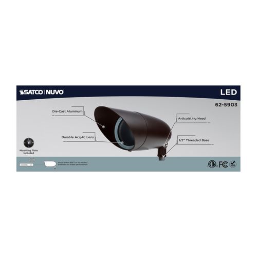 Main product image of 12W LED Landscape Floodlight, RGB and 2700K-5000K Tunable White, PAR30, Bronze Finish