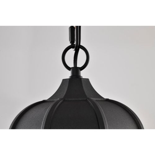 Main product image of East River Collection 1 Light Outdoor Hanging Fixture LED SMART Starfish RGBTW CCT Selectable Matte Black Clear Water Glass