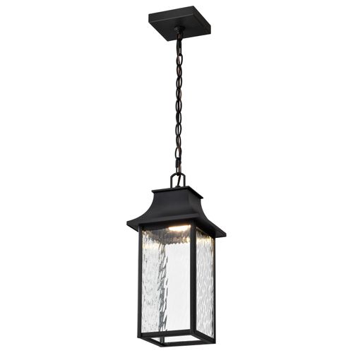Main product image of Austen Collection 1 Light Outdoor Hanging Fixture LED SMART Starfish RGBTW CCT Selectable Matte Black Clear Water Glass