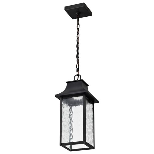 Main product image of Austen Collection 1 Light Outdoor Hanging Fixture LED SMART Starfish RGBTW CCT Selectable Matte Black Clear Water Glass