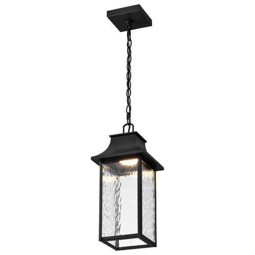 Main product image of Austen Collection 1 Light Outdoor Hanging Fixture LED SMART Starfish RGBTW CCT Selectable Matte Black Clear Water Glass
