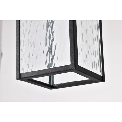 Main product image of Austen Collection 1 Light Outdoor Hanging Fixture LED SMART Starfish RGBTW CCT Selectable Matte Black Clear Water Glass
