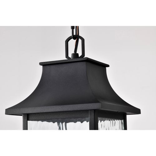 Main product image of Austen Collection 1 Light Outdoor Hanging Fixture LED SMART Starfish RGBTW CCT Selectable Matte Black Clear Water Glass