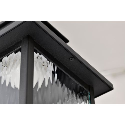 Main product image of Austen Collection 1 Light Outdoor Hanging Fixture LED SMART Starfish RGBTW CCT Selectable Matte Black Clear Water Glass