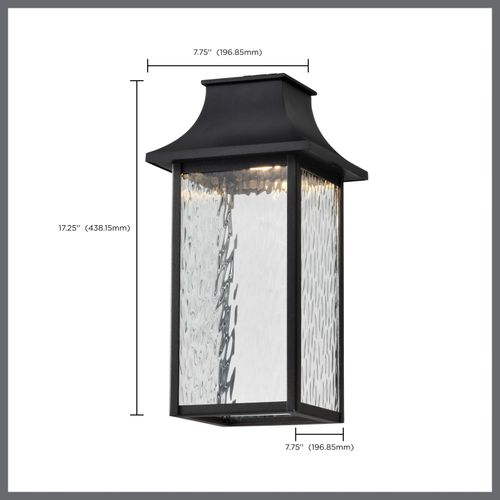 Main product image of Austen Collection 1 Light Outdoor Hanging Fixture LED SMART Starfish RGBTW CCT Selectable Matte Black Clear Water Glass