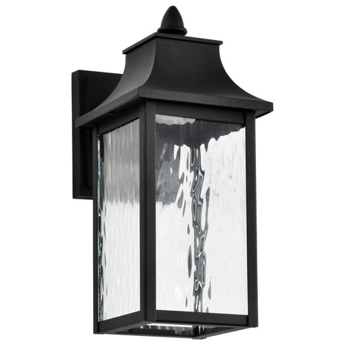 Main product image of Austen Collection 1 Light Outdoor Small Wall Fixture LED SMART Starfish RGBTW CCT Selectable Matte Black Clear Water Glass