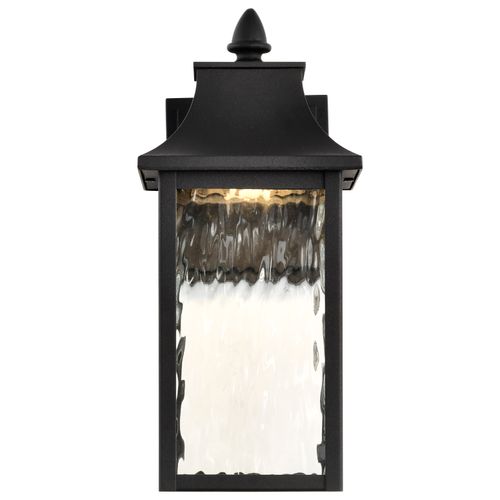 Main product image of Austen Collection 1 Light Outdoor Small Wall Fixture LED SMART Starfish RGBTW CCT Selectable Matte Black Clear Water Glass