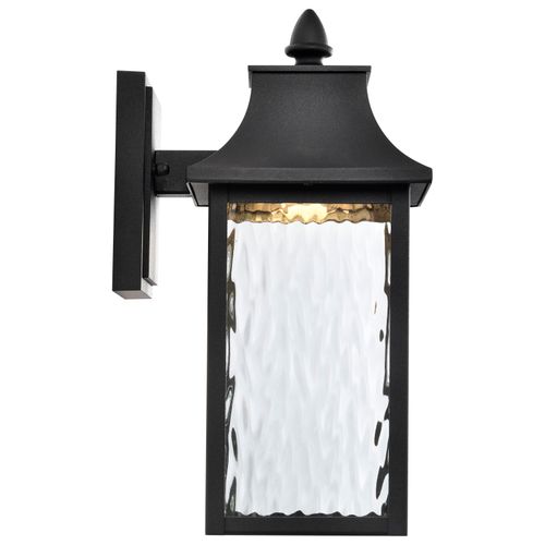 Main product image of Austen Collection 1 Light Outdoor Small Wall Fixture LED SMART Starfish RGBTW CCT Selectable Matte Black Clear Water Glass