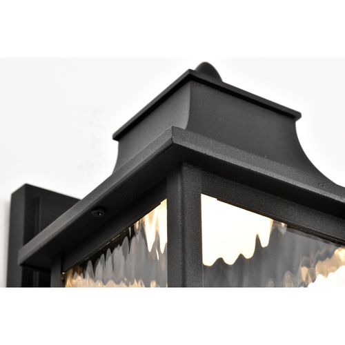 Main product image of Austen Collection 1 Light Outdoor Small Wall Fixture LED SMART Starfish RGBTW CCT Selectable Matte Black Clear Water Glass