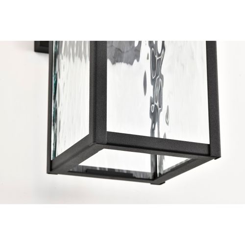 Main product image of Austen Collection 1 Light Outdoor Small Wall Fixture LED SMART Starfish RGBTW CCT Selectable Matte Black Clear Water Glass