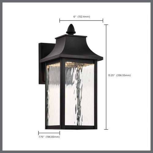 Main product image of Austen Collection 1 Light Outdoor Small Wall Fixture LED SMART Starfish RGBTW CCT Selectable Matte Black Clear Water Glass