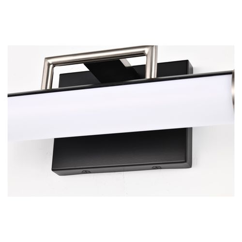 Main product image of Solano LED Small Vanity Black and Brushed Nickel Finish White Acrylic Lens