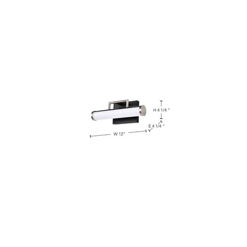Main product image of Solano LED Small Vanity Black and Brushed Nickel Finish White Acrylic Lens