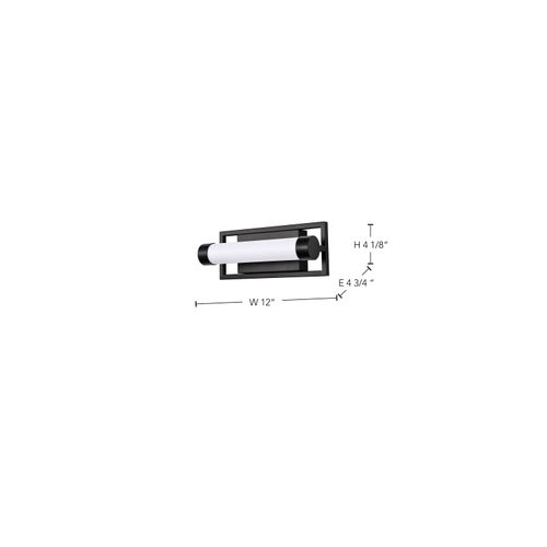 Main product image of Canal LED Small Vanity Matte Black Finish White Acrylic Lens