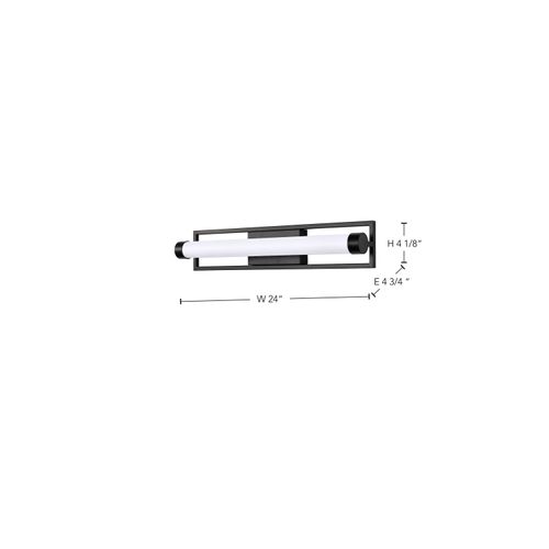 Main product image of Canal LED Medium Vanity Matte Black Finish White Acrylic Lens