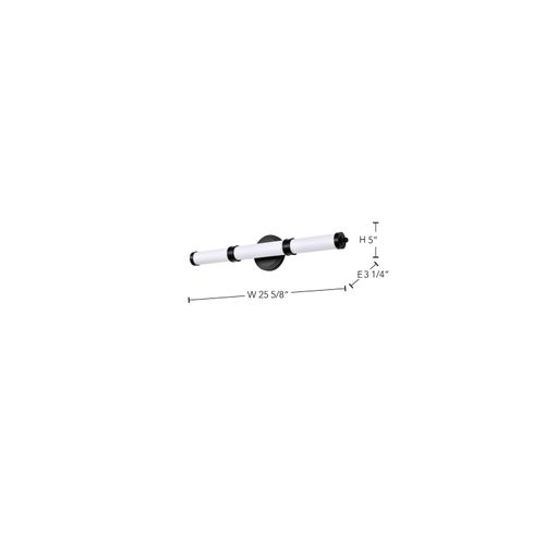 Main product image of Kagen LED Medium Vanity Matte Black Finish White Acrylic Lens