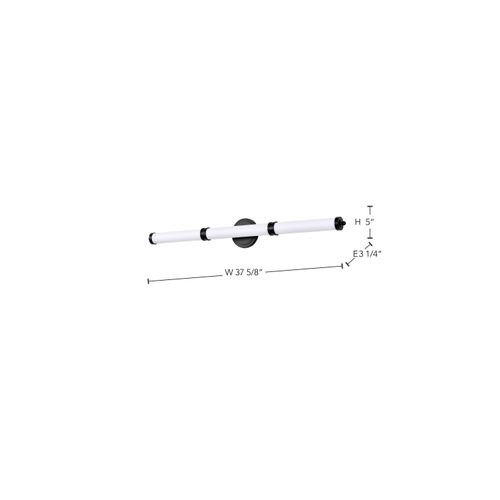 Main product image of Kagen LED Large Vanity Matte Black Finish White Acrylic Lens
