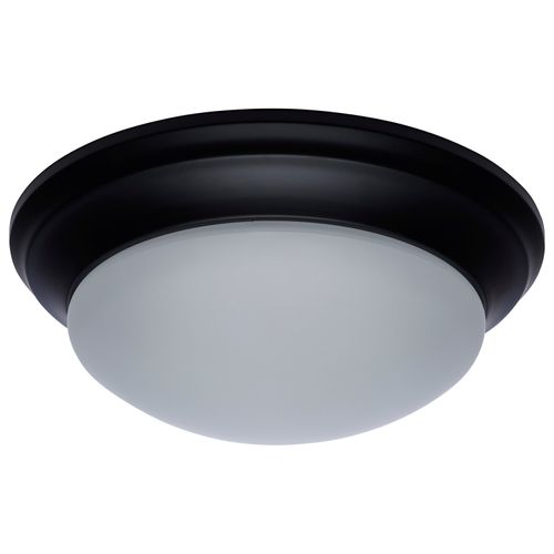 Main product image of 25W Flush Mount Twist & Lock Fixture LED 14" Matte Black Finish Frosted Glass