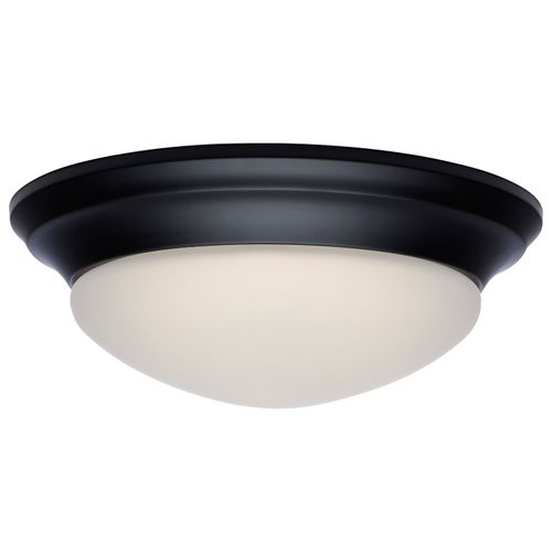 Main product image of 25W Flush Mount Twist & Lock Fixture LED 14" Matte Black Finish Frosted Glass