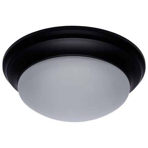Main product image of 25W Flush Mount Twist & Lock Fixture LED 14" Matte Black Finish Frosted Glass
